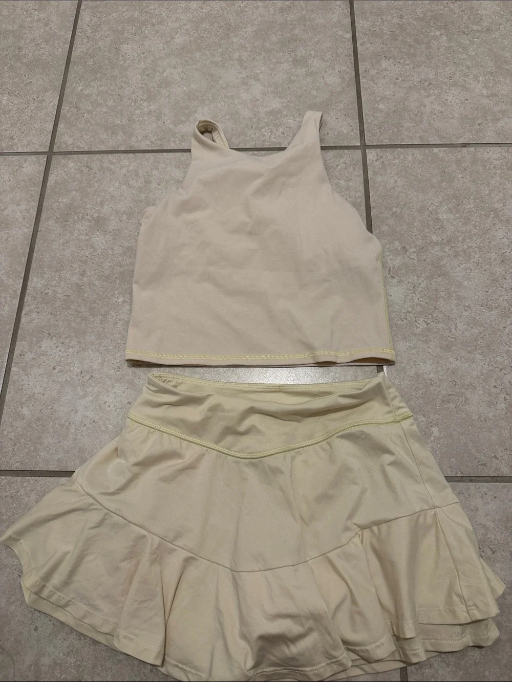 all in motion Cream Two-Piece Tank and Skirt Set